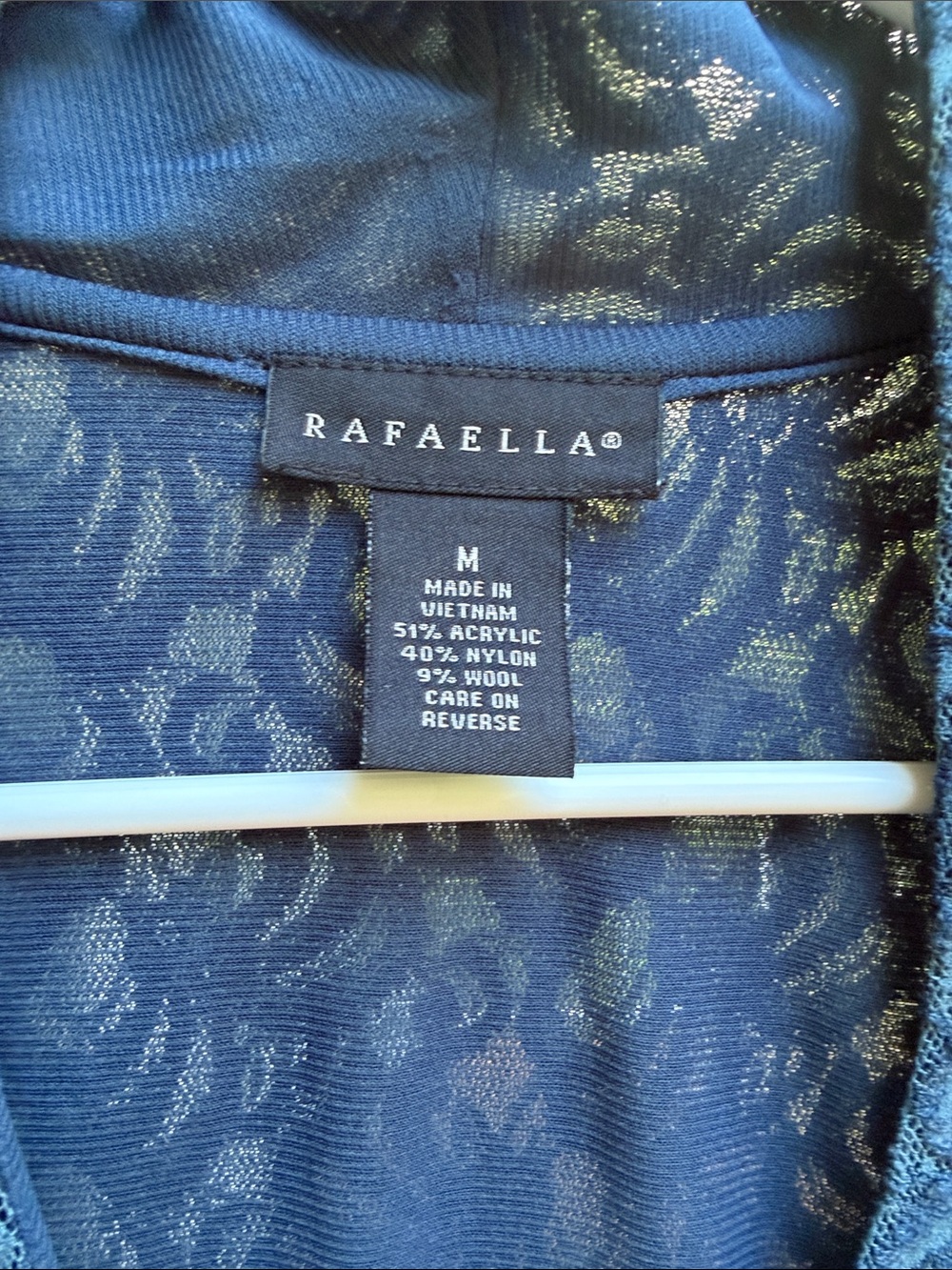 Rafaella Blue Lace Long-Sleeve Blouse - Picture 2 of 4